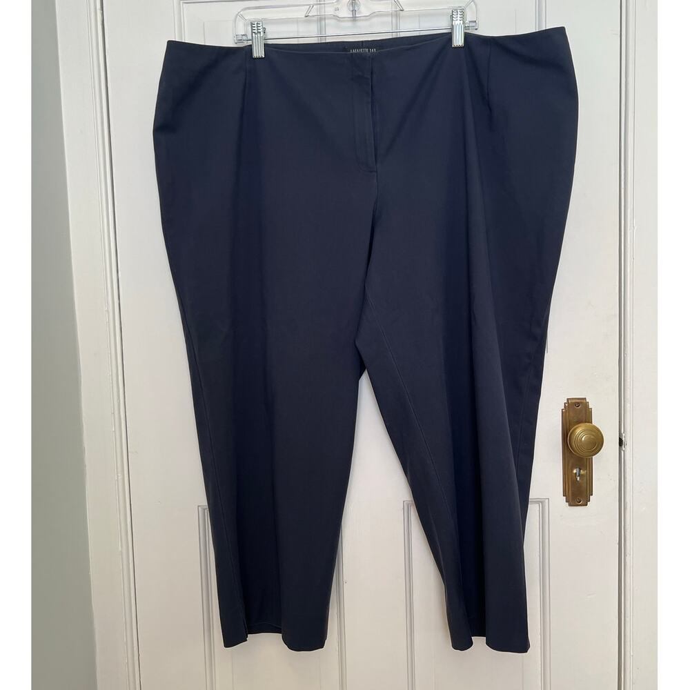Lafayette 148 Slim Leg Dress Pants Crop Blue Career Work Trousers Women's 24W